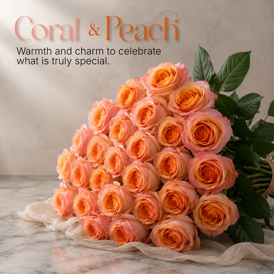 Coral & Peach Roses